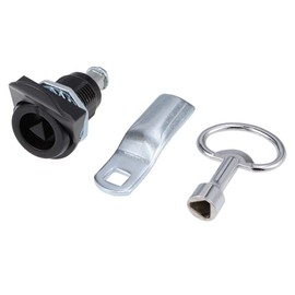 sourcing map Triangle Cam Lock 1-1/4" Cylinder Length Fits Up to 3/4" Thick Panel Black 2Pcs