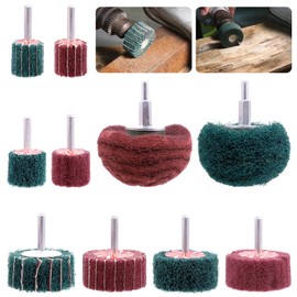 Mardatt 10Pcs Non Woven Abrasive Buffing Pads Wheels Drill Attachment Set, Scouring Pads Wheel with 1/4" Shank, Rotary Buffer Tool Accessories for Polishing Mirror Stainless Steel Copper Aluminum
