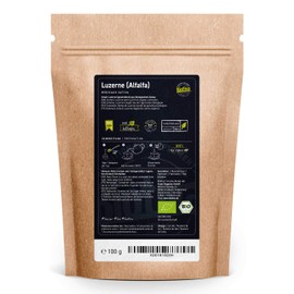 Biotiva Lucerne Cut Bio 100g - Medicago Sativa - Herbal Tea - Bottled and Controlled in Germany (DE-ÖKO-005)