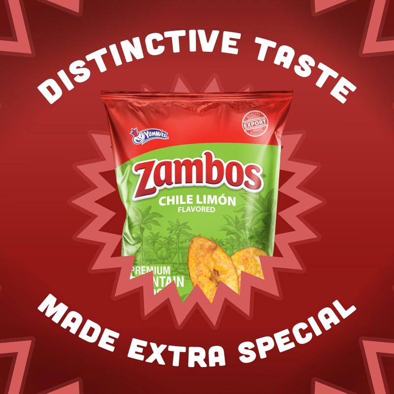 Zambos Plantain Chips Chile Limon, 2.47 Oz (Pack of 8)