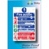 Stcky Fire Action Notice Sign - 20 x 30 cm