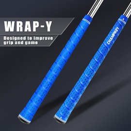CHAMPKEY WRAP-Y Rubber Golf Grips 13 Pack Come with All Repair Kits - High Feedback and Traction Golf Club Grips(Standard, Blue)
