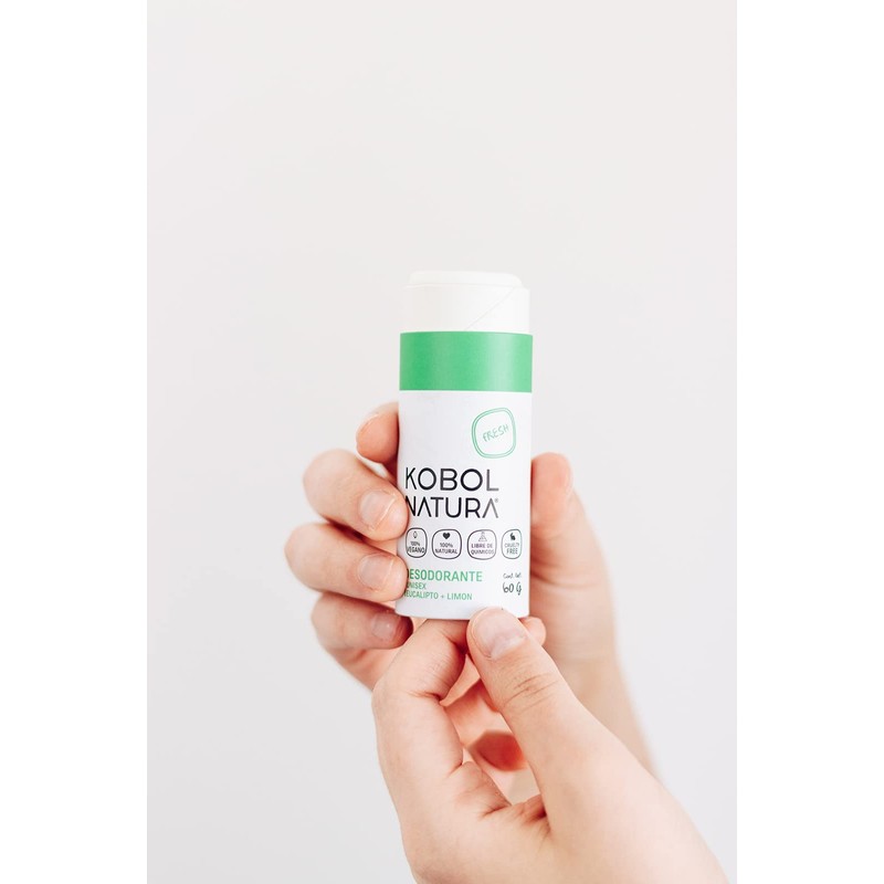 KOBOL NATURA| 3 Piezas de Desodorante Natural Eucalipto-Limón Vegano Push