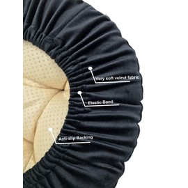 Augld Bar Stool Cushion Soft Velvet Padded Round Stool Cover 13 Inch Velvet Black