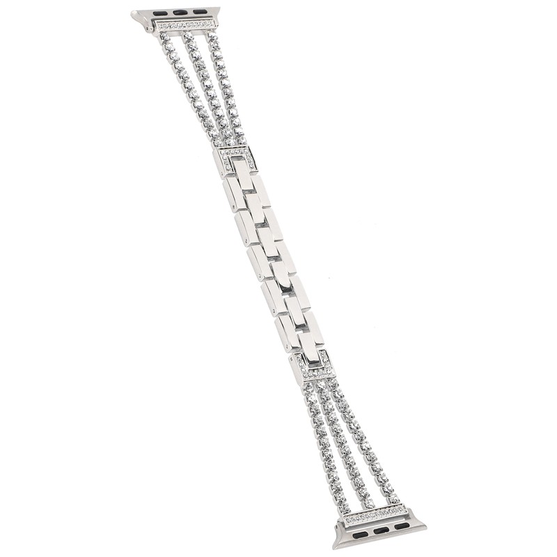 Rhinestone Brass Metal Bracelet Watch Band Strap Replacement for IOS
