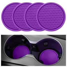 SINGARO Car Cup Coaster, 4PCS Universal Non-Slip Cup Holders Embedded in Ornaments Coaster, Car Interior Accessories, Purple