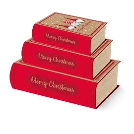 Eurowrap Gonk Santa Merry Christmas Set of 3 Christmas Nested Book Gift Boxes Xmas Storage
