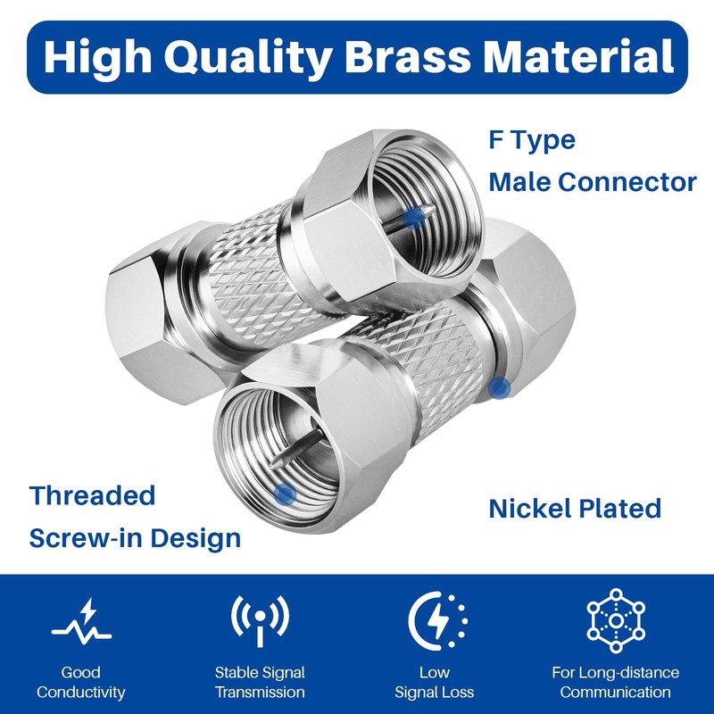 RFAdapter Male to Male Coax Connector, 2 Pack 75ohm F