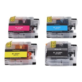 4 Color Disposable Ink Cartridge Fluent Printing Stable Chip Printer Ink Cartridge Replacement BK C M Y LC233