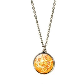 JczR.Y Sun Necklace Eight Planets Necklace Double-sided Glass Time Gemstone Ball Pendant Necklace Universe Galaxy Solar System Moon Guardian Stars Necklace for Women(B:Sun)