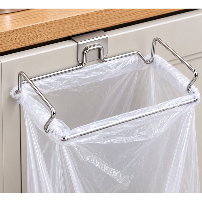 Stainless Steel Cabinet Door Trash Bag Holder for Kitchen –