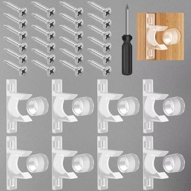 KIBBEH 8 Sets False Front Cabinet Clips Kitchen Cabinet Doors Replacement for Drawer Repair Kit Sink Clips for Sink Drawer Tip Out Tray Kit with Matching Screwdriver