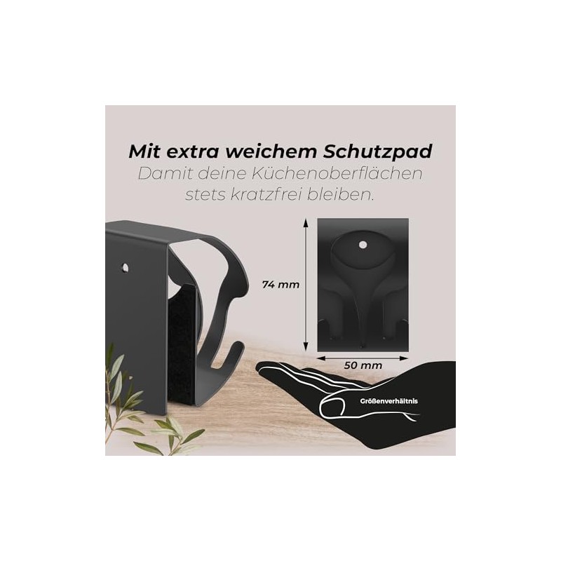 MDCASA Towel Holder without Drilling, Black I Tea Towel Holder