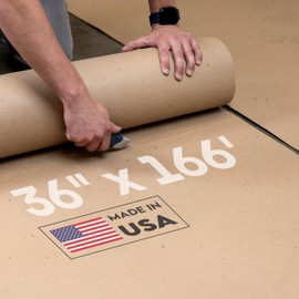 Construction Paper Roll 36" x 1992" (166 feet), 498 Sq.Ft – Extra Thick Floor Covering for Protection (20 mil, 200 lb Thickness) - Contractor Paper for Remodeling & Surface Protection by IDL Packaging