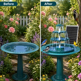 3-Tier Solar Bird Bath Fountain for Garden – Cord-Free Water Feature with Detachable Pump for Patio and Backyard