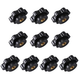 RLMVGBX 10 Pcs M6 Black Plastic Star Shape Head Female Thread Clamping Knob m6 Knob Grip Handle for Machine Tool