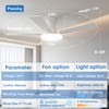 Passky Ceiling Fans with Lights, 52 inch Flush Mount Ceiling