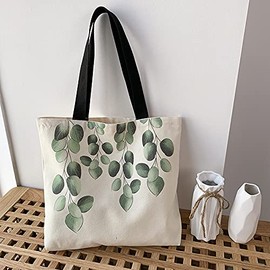 XINGNIAO Canvas Shopping Bag for Women Girls Kids School Shoulder Bag Zipper Work Beach Lunch Travel Shopping Bag