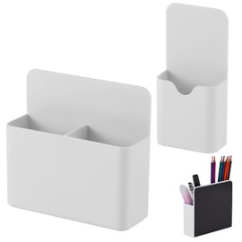 KITANIS Magnetic Pen Holder,2 Pack Magnetic Dry Erase Marker Holder with Generous Compartments,Strong Magnet Storage Marker Pen Pencil Organizer for Refrigerator,Whiteboard,Locker Accessories