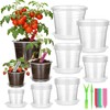 30Pcs Clear Plastic Nursery Pots with Drainage Holes and Saucers,