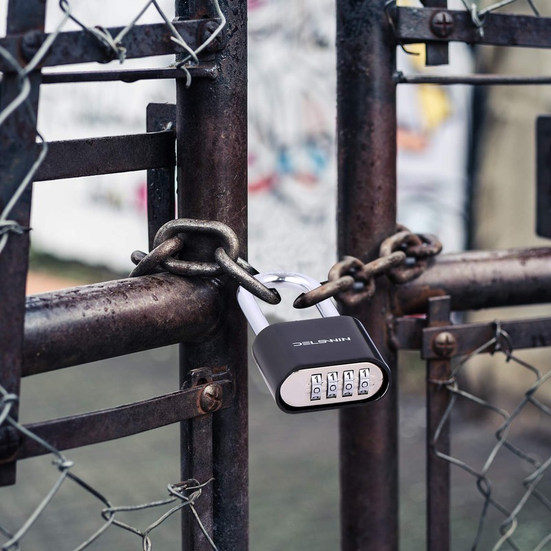 DELSWIN Combination Lock Outdoor Padlock - Weatherproof 4 Digit 2.5