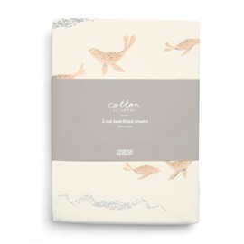 Mamas & Papas 2 Pack Cot/Bed Fitted Sheets, Seals (142x70x19cm)