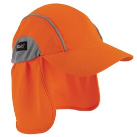 Ergodyne Chill-Its 6650 Gorra de Alto Rendimiento con Faldón Sahariano, Anaranjada