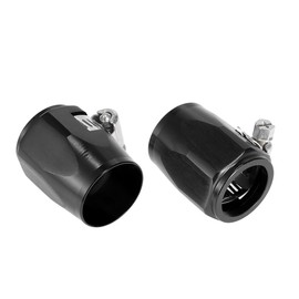 MACHSWON 2PCS AN16 Hex Car Hose Finisher Flexible Rubber Pipe Clamp with Screw Band Adapter Fitting for Automotive Motorcycles Oil Fuel Water Tube Black