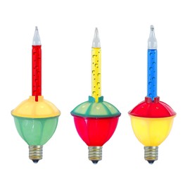 Novelty Lights Traditional Christmas Bubble Light Replacement Pack - Indoor Light Replacement Set for Christmas, Holidays, and More - C7/E12 Candelabra Base 5 Watt Light (Red/Blue/Yellow), 3 Pack