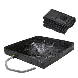 Blueshyhall Foldable Shower Base 41'' x 41'' x 5" with Drain Pipe, Heavy Duty Camping Shower Tray w/1m Drain Hose, Outdoor Portable Shower Pan for Camping Tents, Beach, RVs