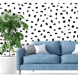 Dalmatian Spot Wall Stickers – 288-Pack Irregular Polka Dot Circles for Kids Room, Nursery, Home & Office Decor | Removable Art Decals for Walls, UK-Made Modern Decoration