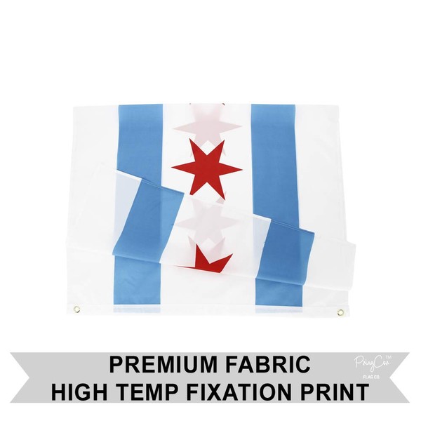 PringCor City of Chicago 3x5FT Polyester Flag Chi IL Windy
