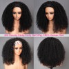 Kinky Curly Half Wig Human Hair 200 Density Glueless Wear