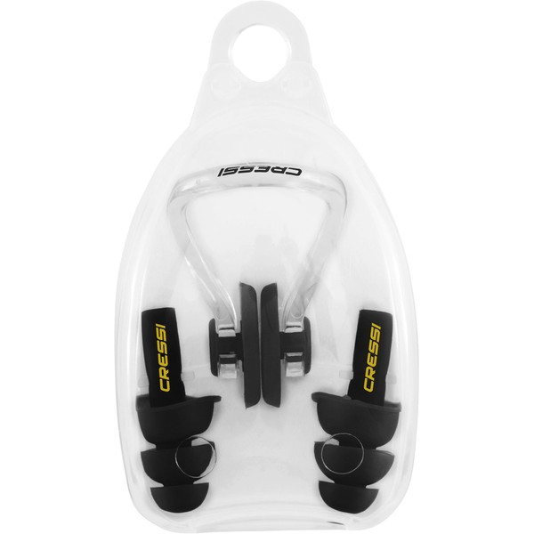 CRESSI Aqua Kit Ear Plugs, Set Ohrstöpsel + Nasenclip Uni