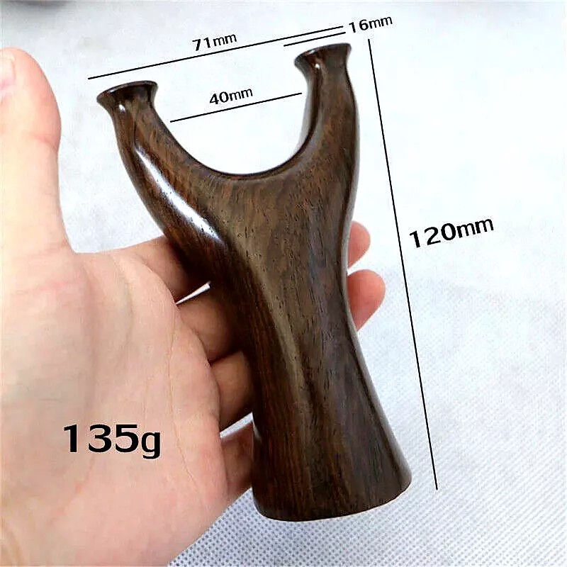 Unbranded Solid Walnut Slingshot Kit - Handle - Bands -