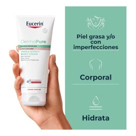 “Eucerin DermoPure Triple Effect Corporal 200ml – Crema para Piel Grasa con Manchas Post-Imperfecciones y Acné”