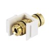 Monoprice 108434 Keystone Jack/Banana Jack with Black Ring - White