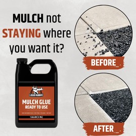 Liquid Rubber Pre-Mixed Mulch Glue - Long Lasting Bond for Landscaping and Gardens, Easy Application, Weatherproof and Durable Adhesive, Pack of 4 x 1G