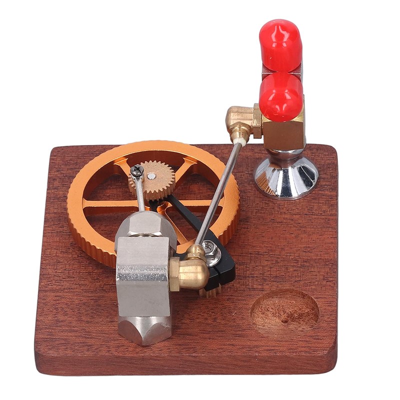Honio Stirling Engine Model, Ornamen Table Beech Base Stirling Engine