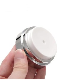 2 Pcs 1 oz Airless Pump Jars,Empty Acrylic Makeup Cosmetic Jar Containers with Pump,Refillable Airless Travel Lotion Jar With Lid for Thick Moisturizer,Skincare Cream,White, White, Approx.5.2 x 7.0cm / 2.04 x 2.75inch