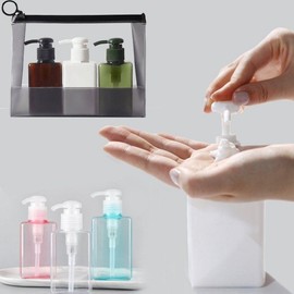 Travel Cosmetic Empty Bottle Set (100ml, 3-Piece) - Plain Pump Containers for Shampoo & Cream, Portable for Swimming Pool 100ml Dark