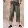 ECUPPER Womens Linen Cropped Pants Loose Casual Capri Cotton Wide