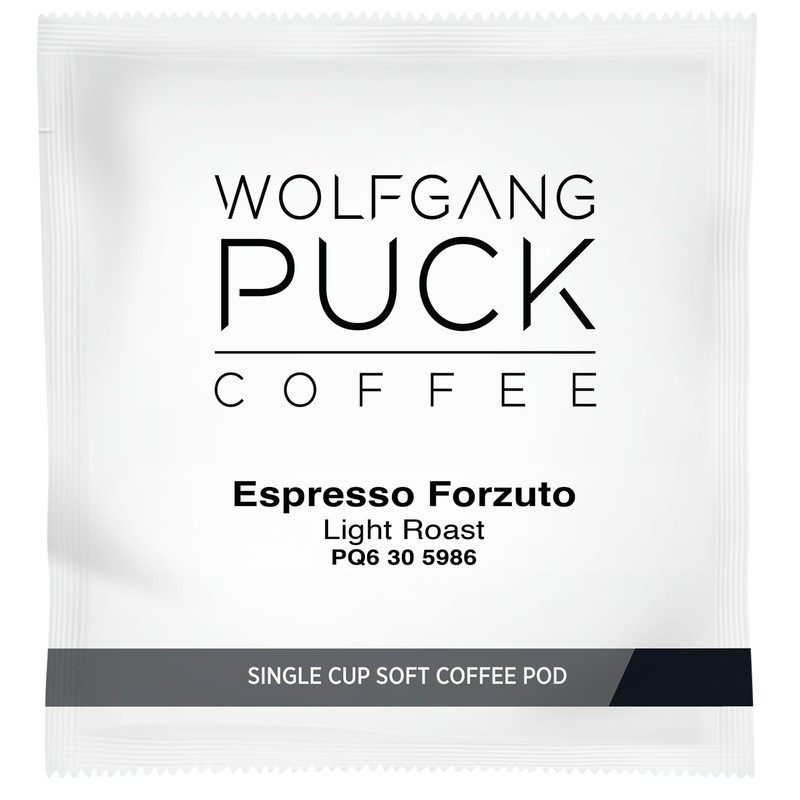 Wolfgang Puck Coffee, Espresso Forzuto, 12 Gram Pods, 16 count