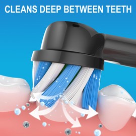 Replacement Toothbrush Heads for Oral B Pro 1000 Replacement Heads,Pack of 6,Black and White