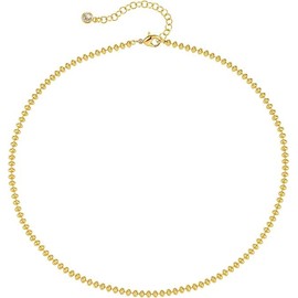 Jenosy Gold Chain Choker Necklace, 14K Gold Plated Lip Chain Long Necklace Delicate Fashion Choker Necklace Jewellery Gift for Women, Gold