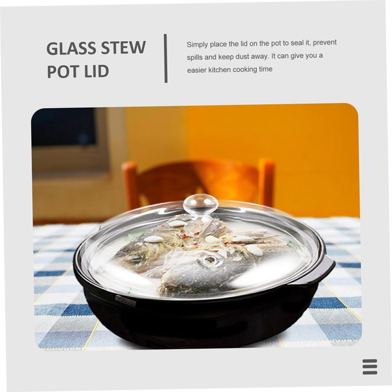 Mikinona High Borosilicate Glass Soup Pot Lid Cooking Lid Excellent