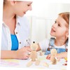 Gadpiparty 2Pcs DIY Wooden Peg Dolls Unfinished Smooth Surface Craft