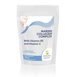 Marine Collagen 400mg Complex with Vitamin B3 and Vitamin C x30 Capsules Pills UK Nutrition