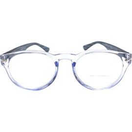 Incredible Bargains The Prepster, Classic Round Style Bifocal Reading Glasses + 2.50 Clear Blue