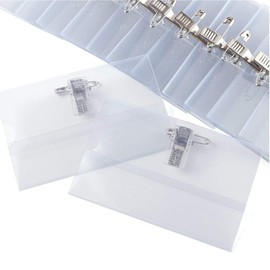Plastic Name Badge Holders Transparent Horizontal Name Tag Badge ID Card Holders with Crocodile Clip & Safety Pin, 9cmX5.5cm (Pack of 50)